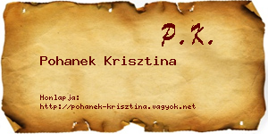 Pohanek Krisztina névjegykártya