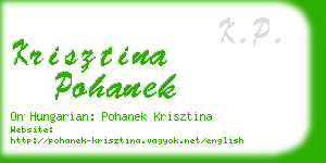 krisztina pohanek business card